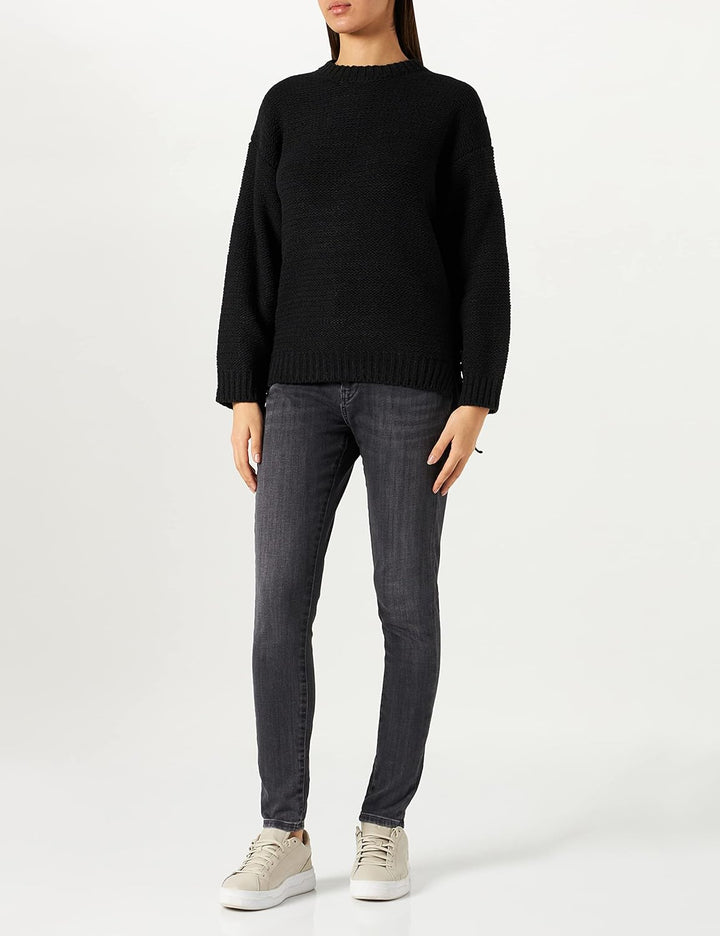 Replay Damen Kurzer Pullover XS Schwarz (098 Black), XS Schwarz (098 Black)
