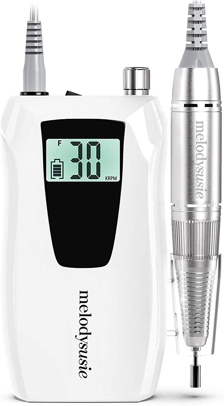 MelodySusie Professionell Nagelfräser, 30000 U/min Elektrische Nagelfeile Wiederaufladbar Tragbar Ak