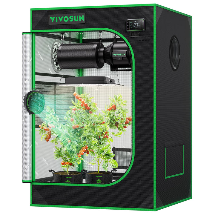 VIVOSUN Growzelt 60x60x90cm Grow Tent aus hochreflektierendes Mylar mit Sichtfenster und Bodenwanne