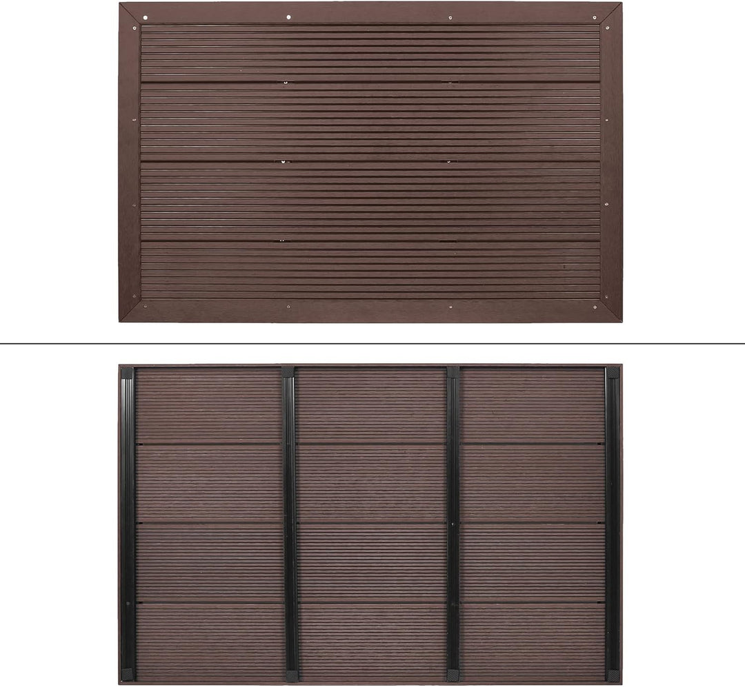 ML-Design WPC Bodenelement für Solardusche, Poolleiter oder Pool, Braun, 101 x 63 x 5,5 cm, rutschfe