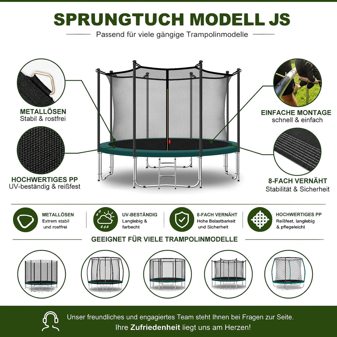 Trampolin Sprungtuch, Sprungmatte – erhältlich in vielen Grössen | Ersatzmatte, Sprungnetz, Matte re