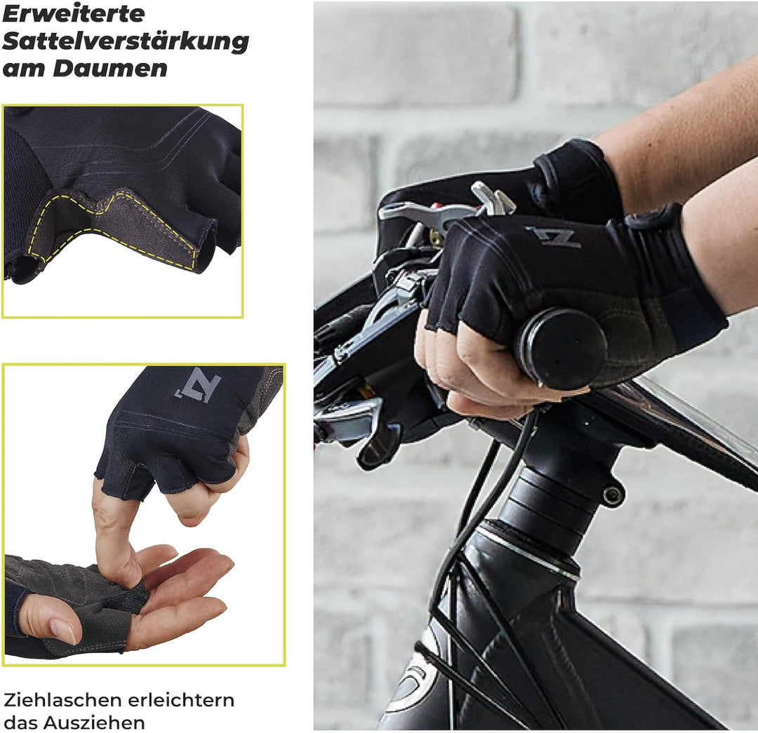 OOZi Fahrradhandschuhe Fingerlose Radsporthandschuhe für Herren und Damen,Leichtgewichtiges Stretchm