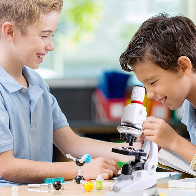 HONPHIER® Mikroskop für Kinder 100x 400x 1200x Mikroskop Spielzeug Microscope mit Telefonhalter Mikr