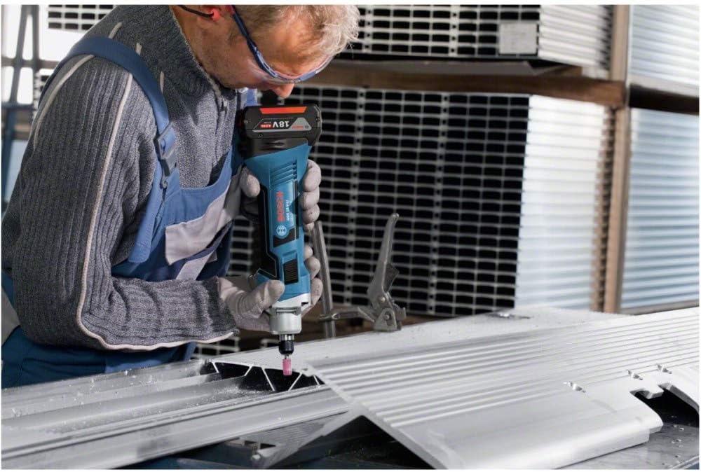 Bosch Professional 18V System Akku Geradschleifer GGS 18 V-LI (Leerlaufdrehzahl 22.000 min-1, ohne A