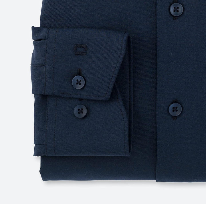 OLYMP Herren Oberhemd Langarm Luxor.24.Seven,Twill,modern fit,Global Kent 37 Navy, 37 Navy