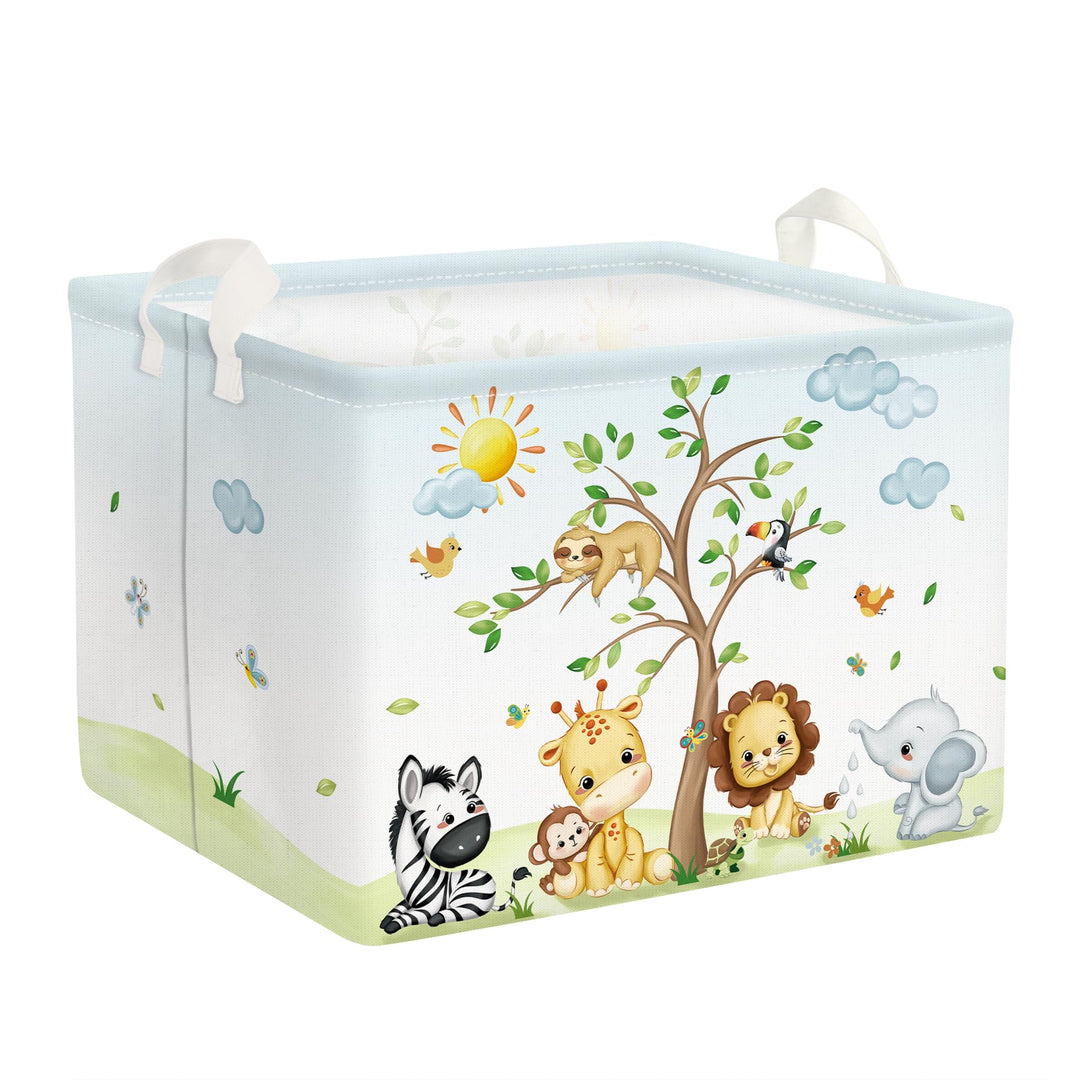 Clastyle 36L Gross Dschungel Tier Aufbewahrungskorb Kinder Weiss Spielzeug Kleidung Aufbewahrungsbox