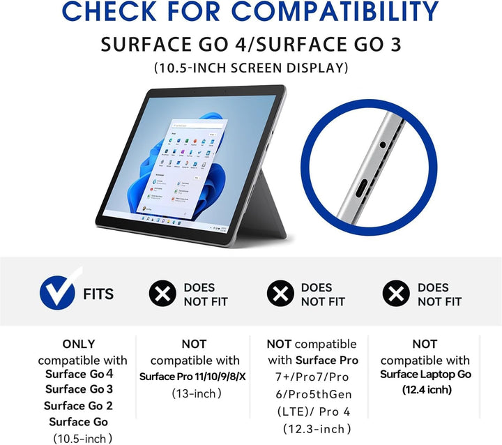 Omnpak Hülle für Microsoft Surface Go 4/Surface Go 3 2021/Surface Go 2 2020/Surface Go 2018,Business