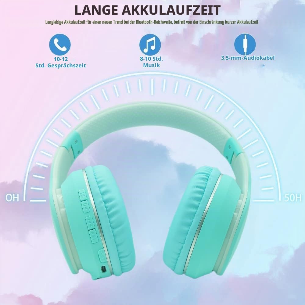 Bluetooth Kopfhörer Kinder,Kinder Kopfhörer Kabellos Over-Ear,Kinderkopfhörer Bluetooth mit Mikrofon