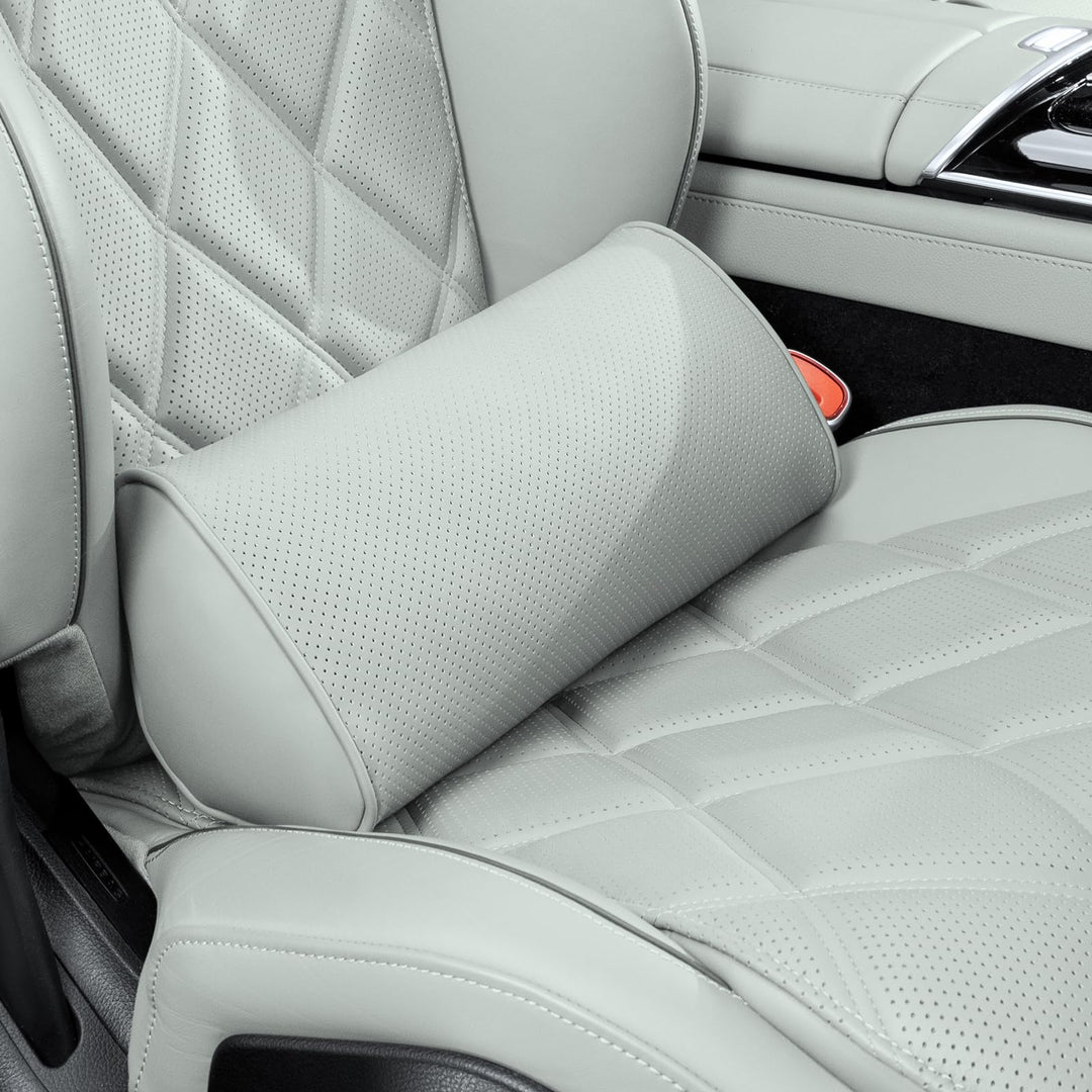 Lendenkissen Auto, Rückenkissen Leder, Ergonomische Lordosenstütze mit Memory Foam, Lendenwirbelkiss