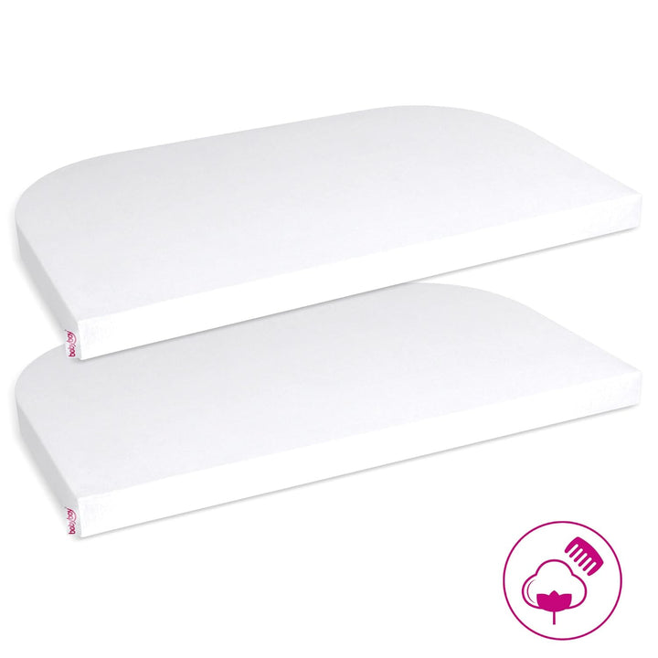 babybay Jersey Spannbetttuch Deluxe Doppelpack passend für Modell Original, weiss Weiss 2 Stück 100%