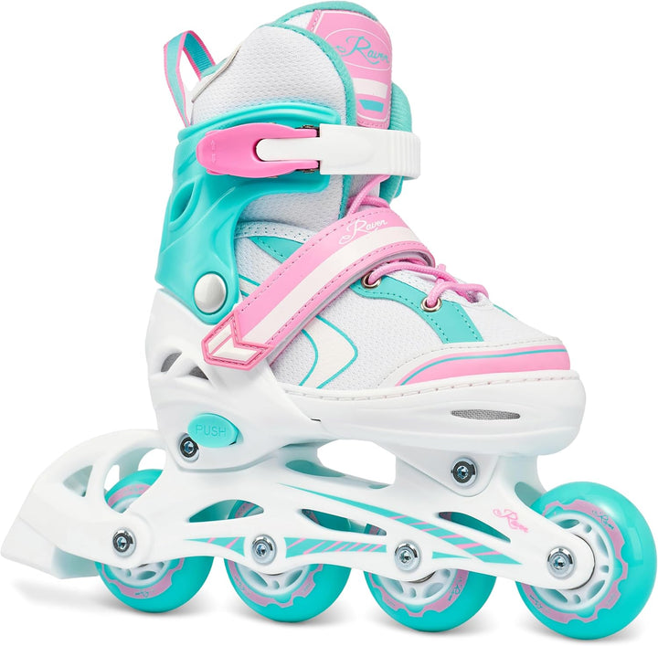 RAVEN 4in1 Inline Skates Triskates Rollschuhe Schlittschuhe Inliner für Kinder Mädchen verstellbar G