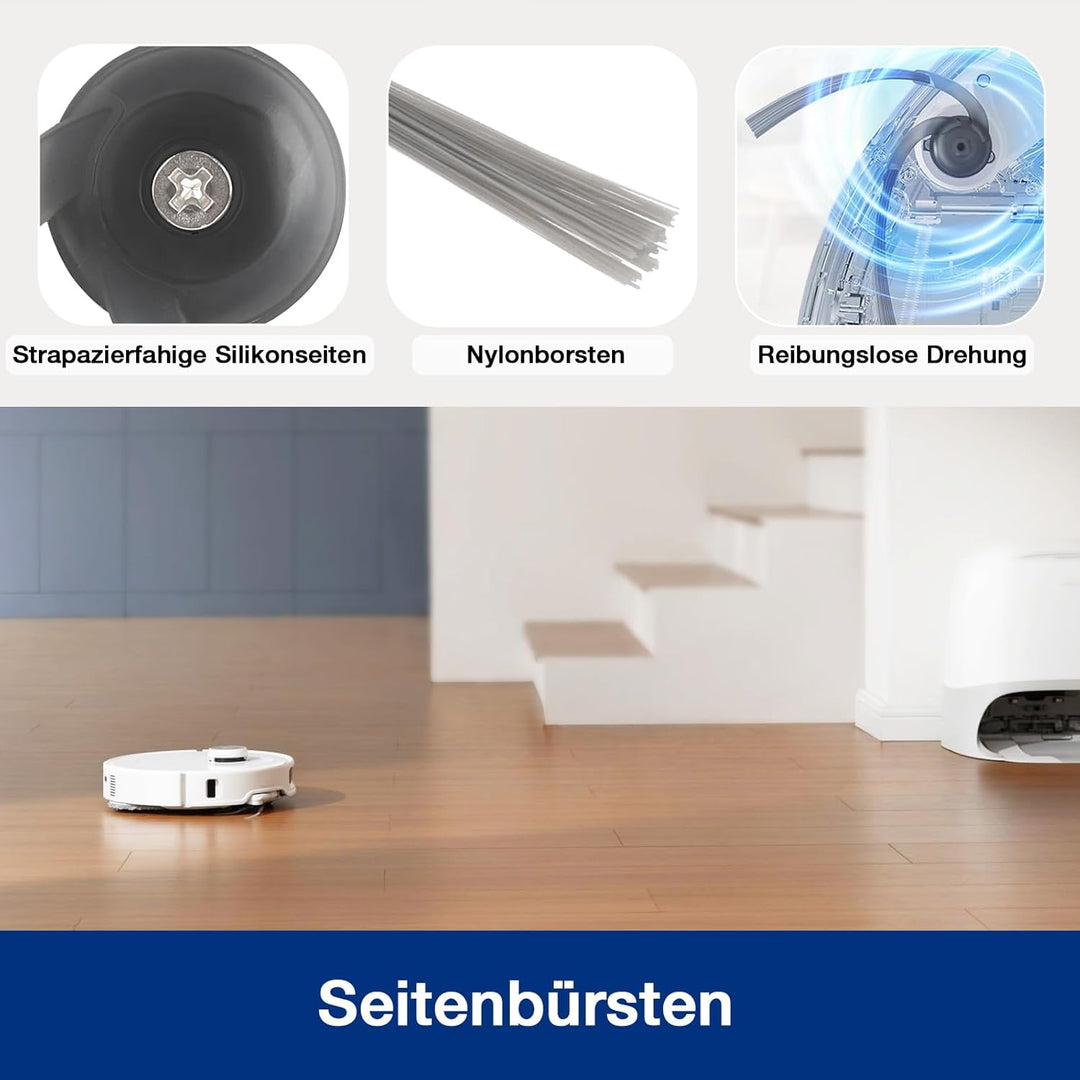 MXZONE 20 Stück Staubsauger Zubehör für Roborock Saros 10R / Qrevo CurvX Saugroboter, 2 Hauptbürste,