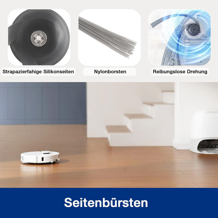 MXZONE 20 Stück Staubsauger Zubehör für Roborock Saros 10R / Qrevo CurvX Saugroboter, 2 Hauptbürste,