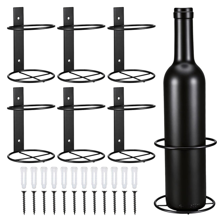 Cabilock 6Pcs Weinregal Wand Weinhalter Metall Rotwein Display Stand Einzelflaschenhalter für Hausba