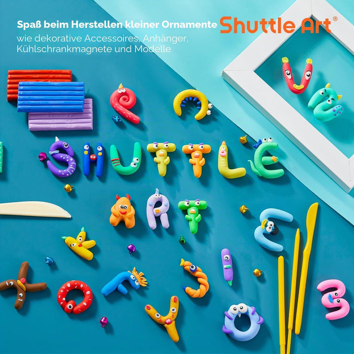 Shuttle Art Polymer Clay, 60 buntes Weich-Ton-Set, 1,65 kg/ 3,64 lb, ofenhärtende Modelliermasse Set