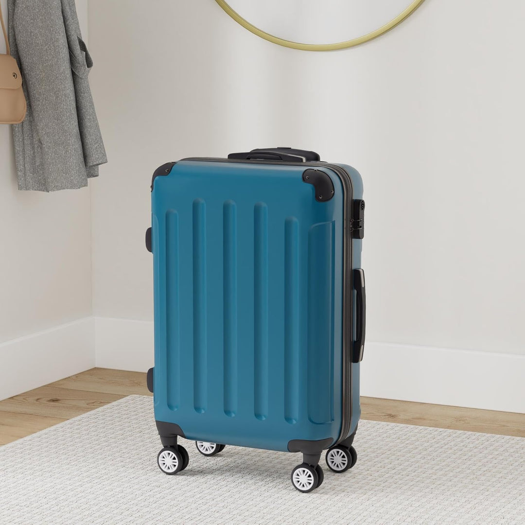 BEIBYE Hartschalen Koffer Trolley Rollkoffer Reisekoffer 4 Zwillingsrollen Polycabonat (Pale Green,