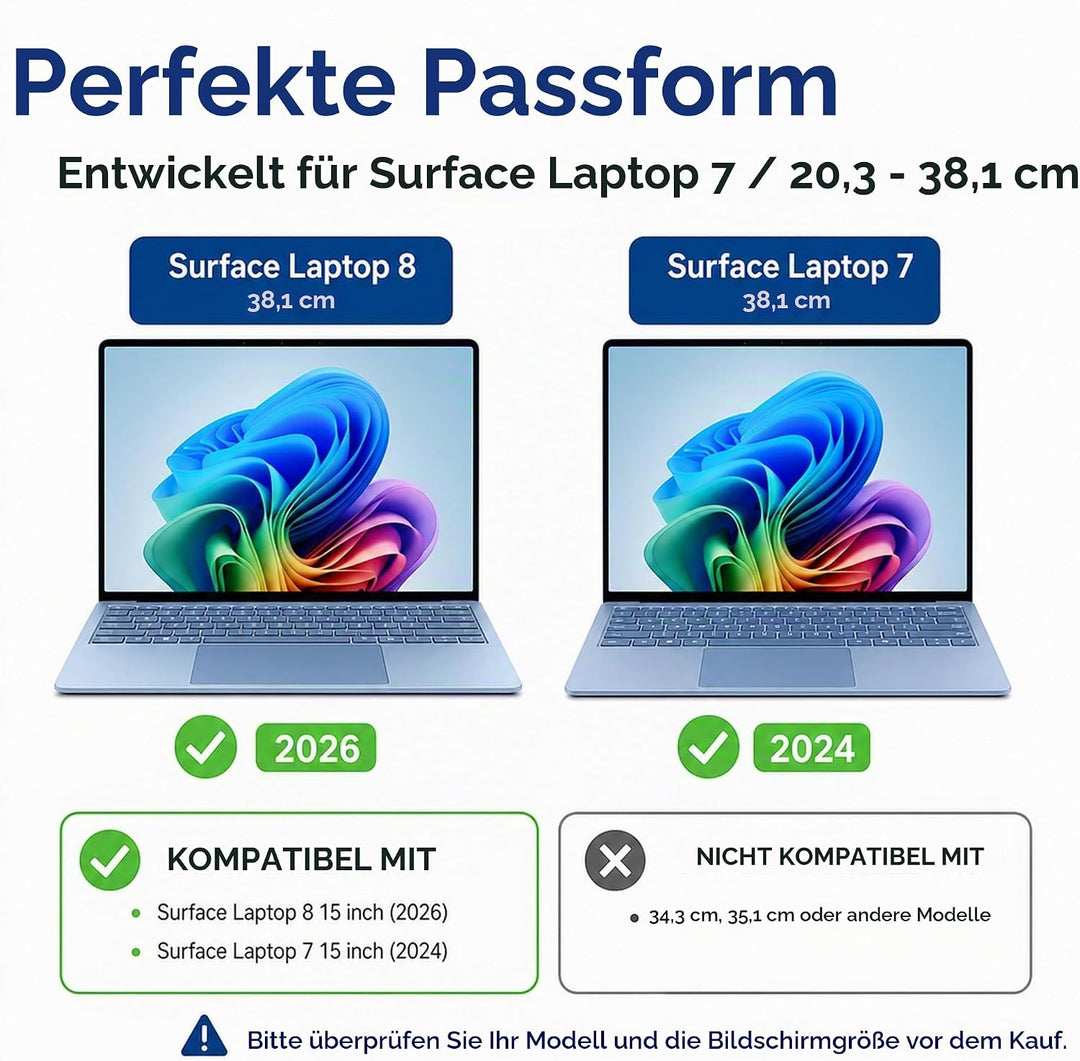 MEGOO Microsoft Surface Laptop 7 (2024, 15 Zoll) Glas Schutzfolie - Kratzfest, Einfache Installation