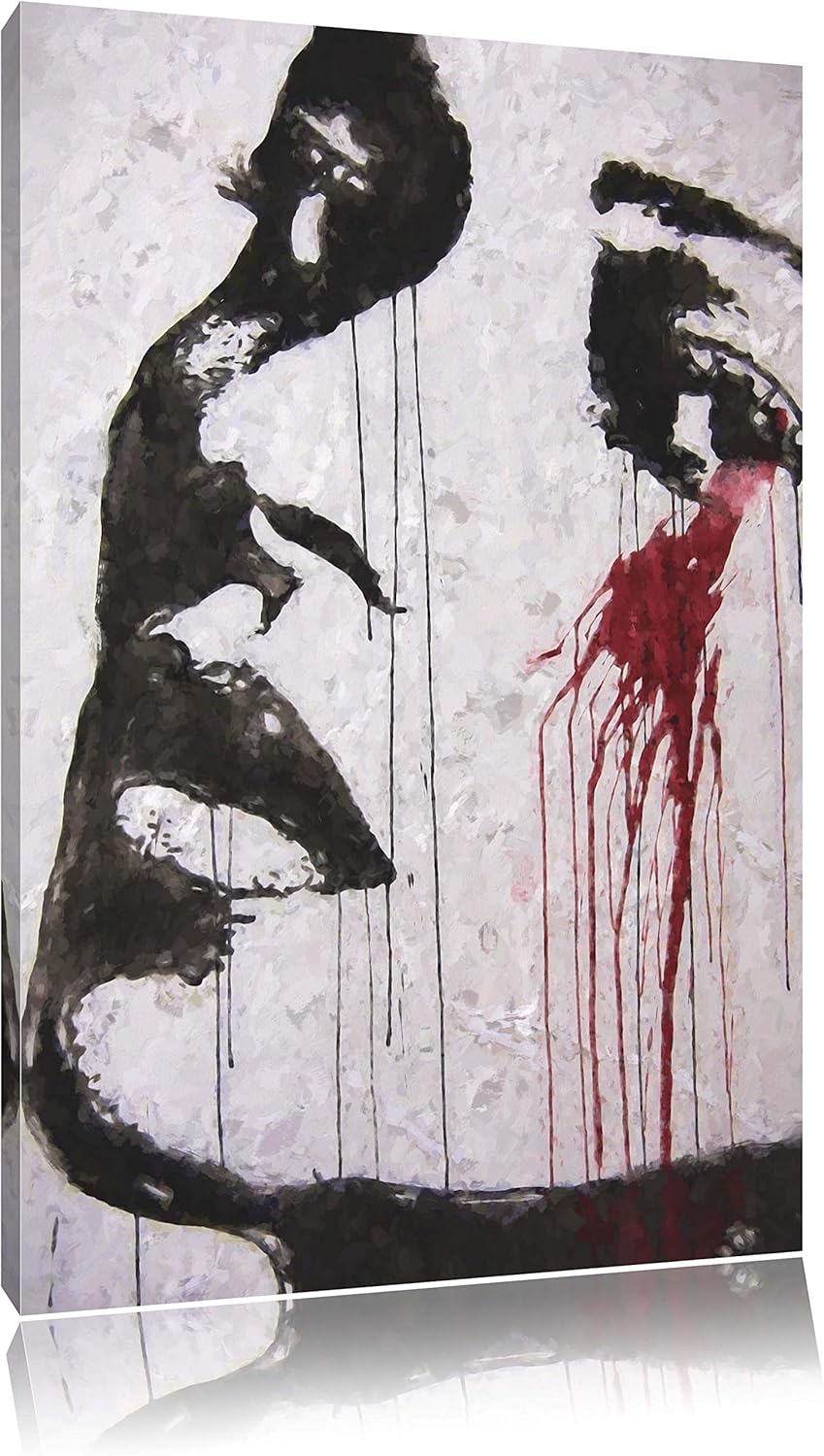 Pixxprint Abstrakt Frau als Leinwandbild/Grösse: 100x70 cm/Wandbild/Kunstdruck/fertig bespannt, 100x