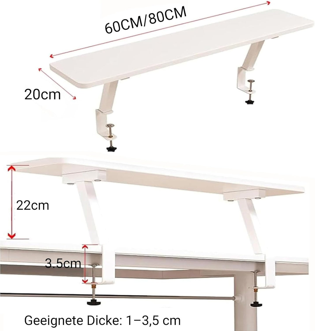 QSTGX Klemmbares Schreibtisch Organizer Regal, Schreibtischregal Adjustable Desk Shelf Clamp Tischve