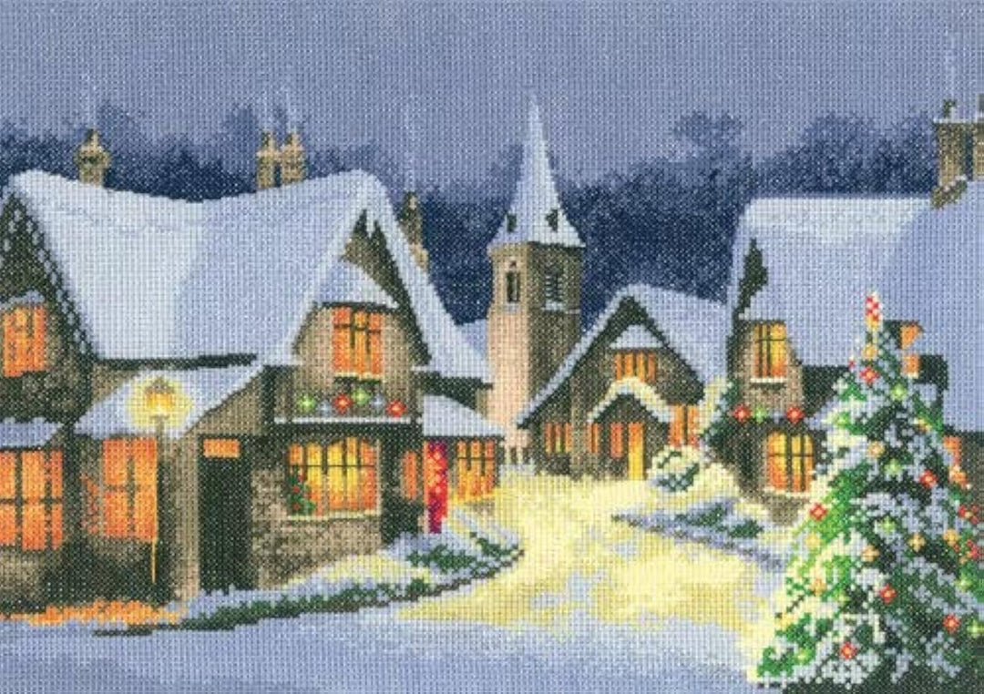 Heritage Kreuzstich Set Aida "Weihnachtsdorf (A)", Zählmuster, JCXV1244-A, 31x22cm
