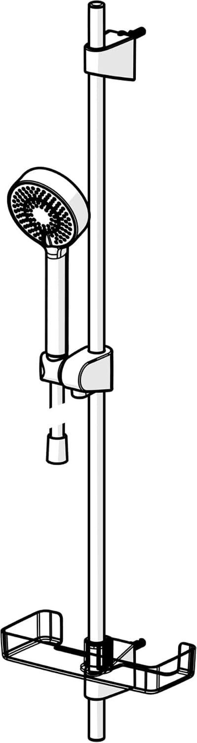 HANSA BASICJET Duschgarnitur | Duschkopf mit Schlauch und Duschstange I Duschbrause mit 3 Strahlarte
