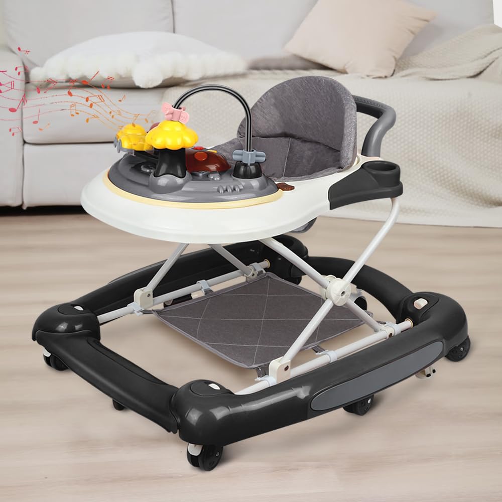 Lauflernhilfe für Babys, 4-in-1, Lauflernhilfe für Mädchen, Jungen, 6-18 Monate, Musikscheibe + hohe