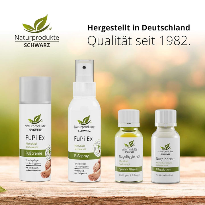 Naturprodukte Schwarz - FuPi Creme - Mit Teebaumöl und Manukaöl - Zur Fusshygiene - Hautpflege bei J