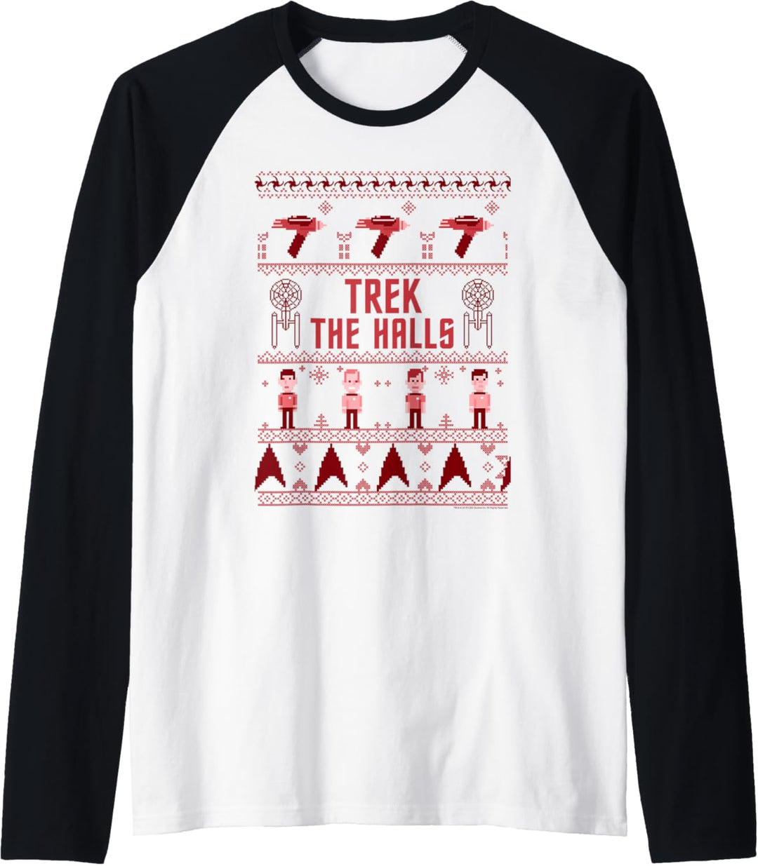 Star Trek Original Trek The Halls Christmas Raglan