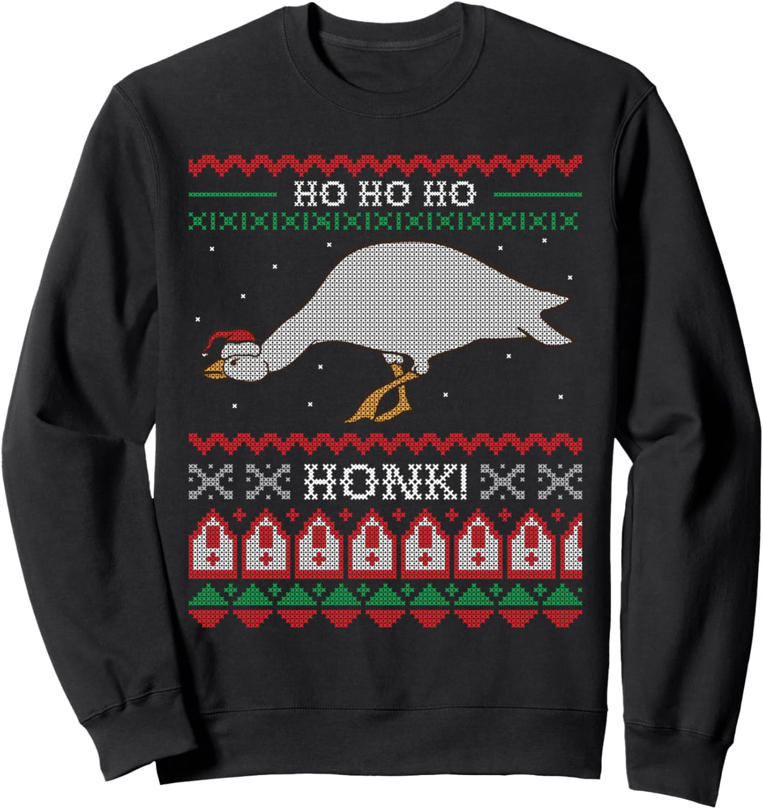 Ho Ho Ho Honk Ugly Christmas Sweater Honking Goose Meme Gans Sweatshirt