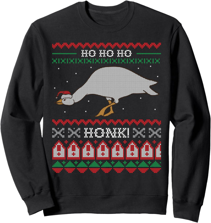 Ho Ho Ho Honk Ugly Christmas Sweater Honking Goose Meme Gans Sweatshirt
