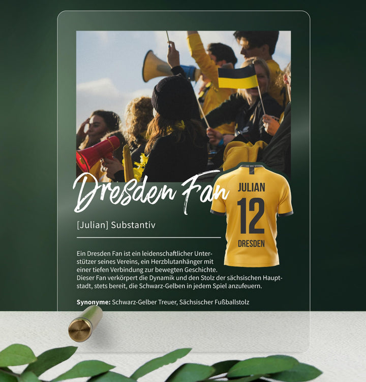Dresden Geschenk personalisiert - Acryl Geschenk - Definition: Dresden Fan - Dresden Fanartikel, Dre
