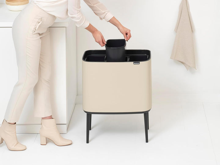 Brabantia - Bo Touch Bin 3x11L - Grosser Mülleimer für die Küche - Soft-Touch-Öffnung - Entnehmbarer