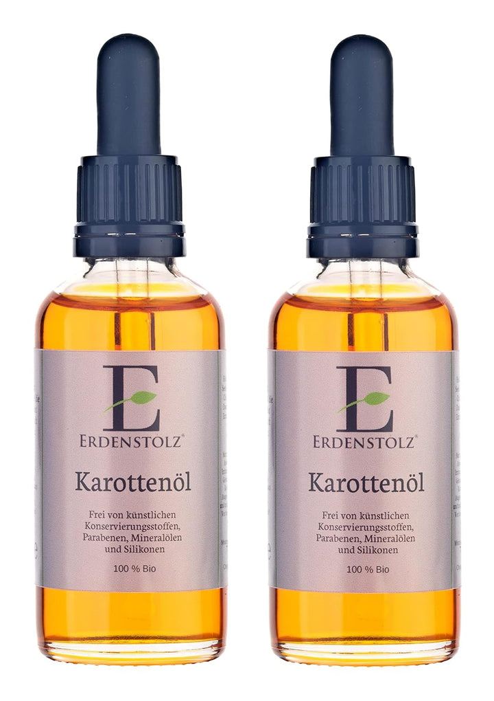 Karottenöl - Erdenstolz - 2x50ml - 100% kaltgepresstes Bioöl - frei von Zusätzen - mit Glaspipette 5