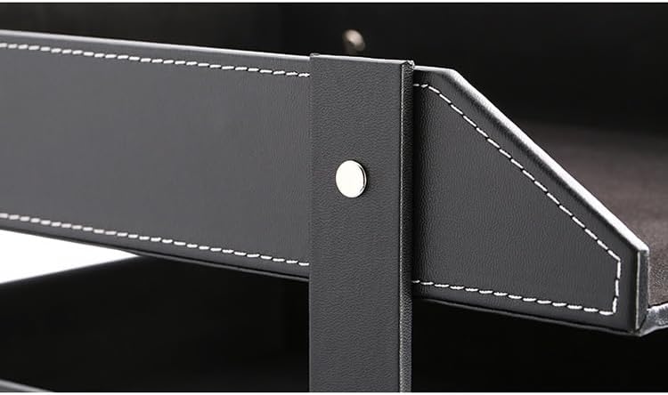 KINGFOM™ A4 Leder Briefablage (2 Schubladen-schwarz)