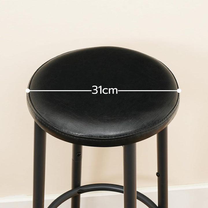 HOOBRO 2er-Set Barhocker, PU-gepolsterte Barstühle, Küchenstühle mit Fussstütze, einfach zu montiere