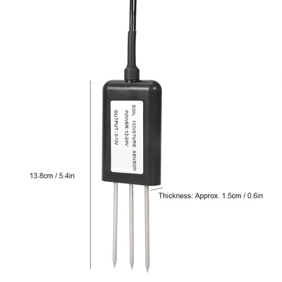 Duokon Bodenfeuchtesensor 0-10V, ABS Hochwertiges 2-In-1 Bodentemperatur Feuchtesensor Messumformer