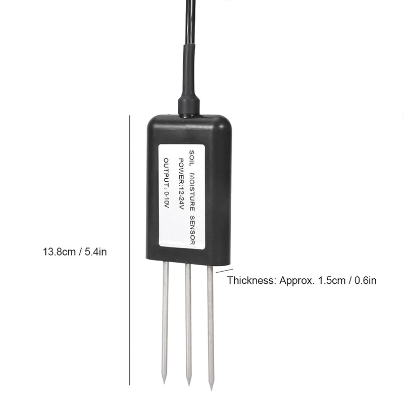 Duokon Bodenfeuchtesensor 0-10V, ABS Hochwertiges 2-In-1 Bodentemperatur Feuchtesensor Messumformer