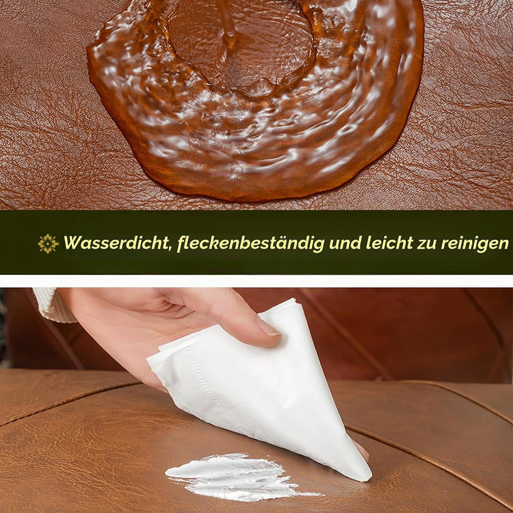 Eckiger Pouf Hocker – Ungefüllter PU Kunstleder Sitzpouf, 45x45x15 cm, DIY Füllung mit Alten Materia