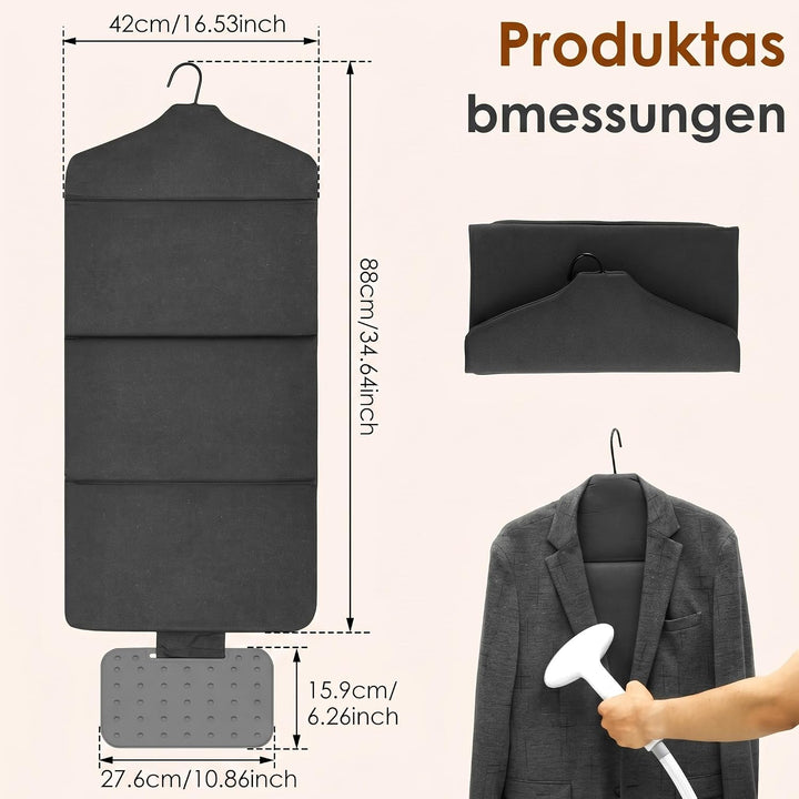 Faltbares Dampfbrett 88x42cm - Hänge Bügelbrett Grau für Steamer