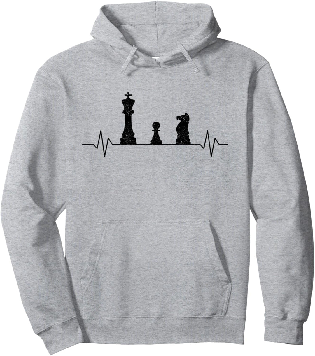 Schach-Herzschlag - Schachspieler Pullover Hoodie