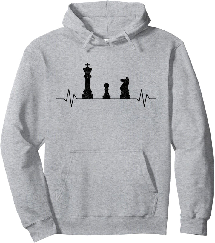 Schach-Herzschlag - Schachspieler Pullover Hoodie