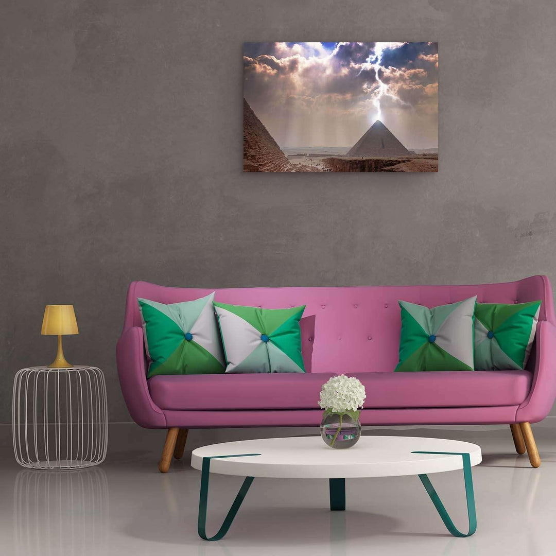 Startonight Bilder Licht an den Pyramiden, Leinwandbilder Moderne Kunst, Landschaft Wanddeko Kunstdr