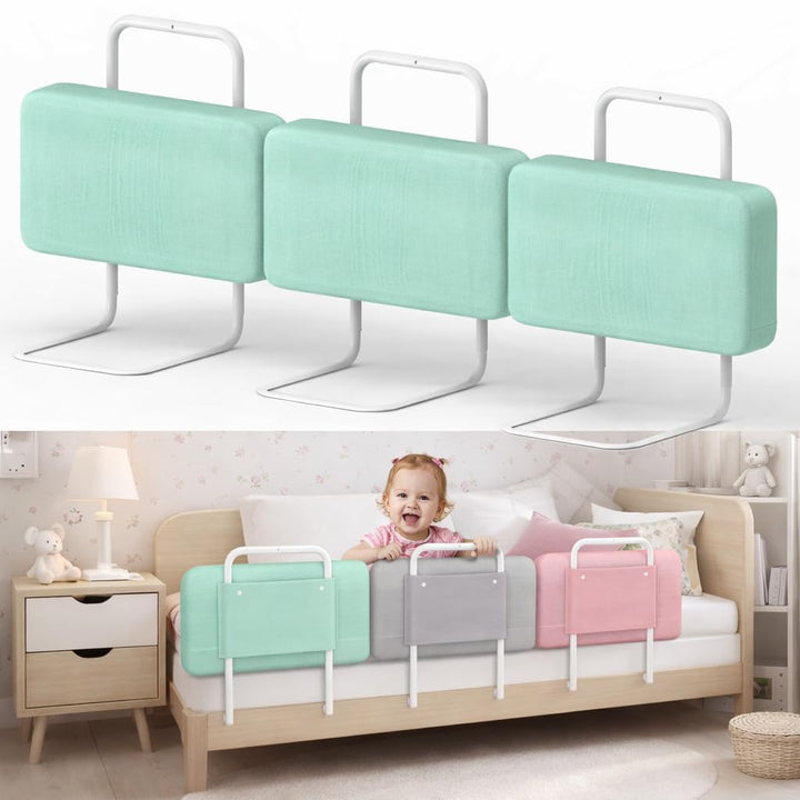 Rausfallschutz Bett, Rausfallschutz Bettgitter für Kinder, Gepolstert, Höhenverstellbar, Bettschutzg