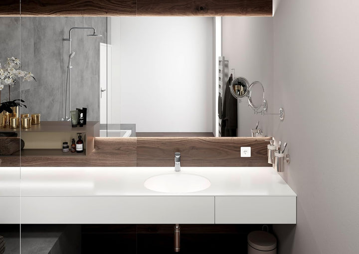 hansgrohe Waschtischarmatur Vernis Blend, Wasserhahn Bad mit Auslauf Höhe 100 mm, mit Zugstange, Bad
