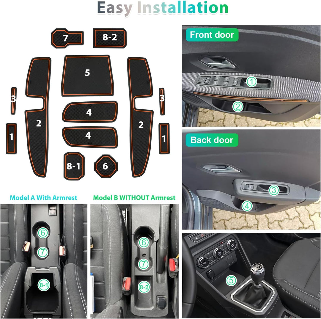 GAFAT Dacia Sandero 3/ Sandero Stepway III 2021-2023 2024 Antirutschmatten, Sandero 2023 Gummimatten