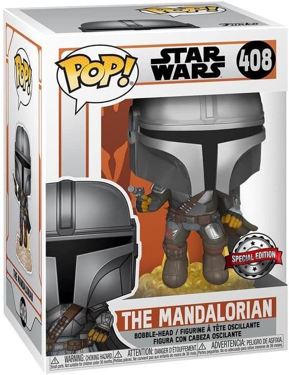 Funko Pop! Star Wars: Mandalorian-Mando Flying mit Blaster - The Mandalorian - Vinyl-Sammelfigur - G