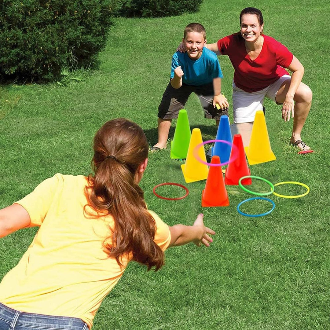 OOTSR 12 stücke Kunststoff Toss Ringe Set für Ring Toss Spiel, 22cm und 30cm Drinnen draussen Kinder