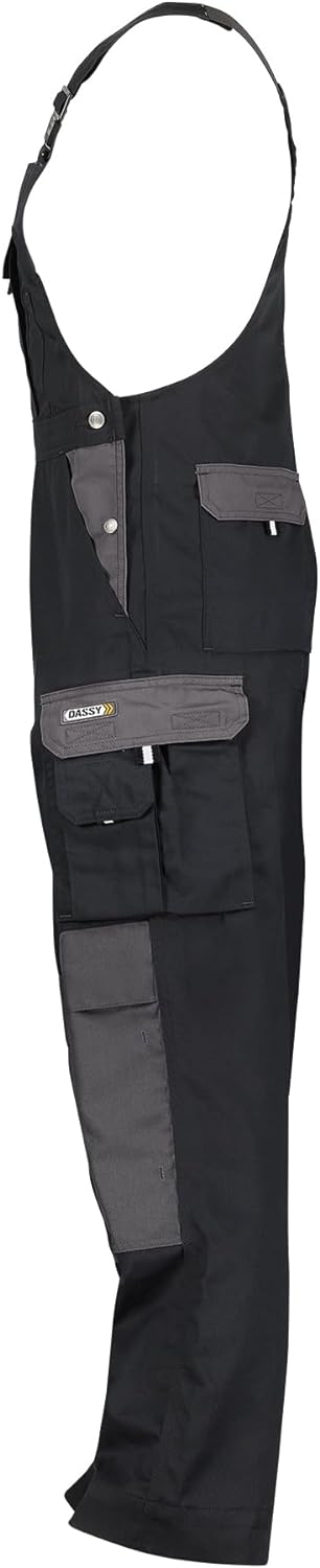 DASSY® Versailles Zweifarbige Latzhose mit Kniepolstertaschen DASSY CLASSIC PESCO 61 SCHWARZ/ZEMENTG