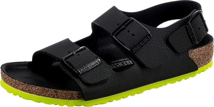 Birkenstock Jungen Milano Kids Desert Soil Black Lime, Birko Flor Sandal 29 EU Schwarz, 29 EU Schwar