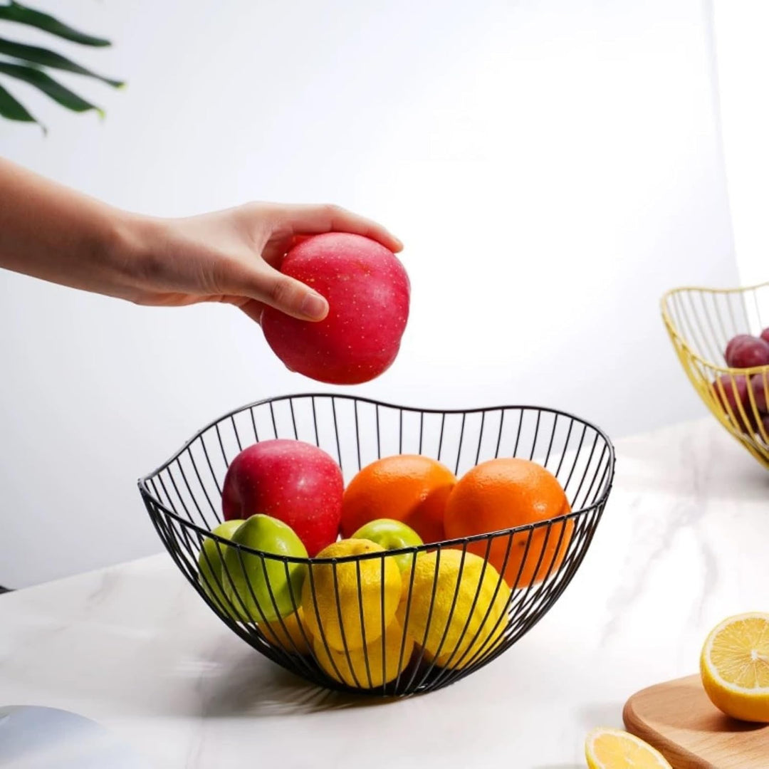 3 Stück Obstschale Schwarz, 25,5x8cm Obstschalen Metall, Obstschale Modern, Fruit Bowl Basket, Obstk